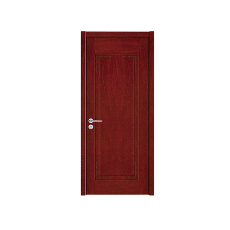 Puerta pintada de chapa de grano de madera roja oscura SPK-1088