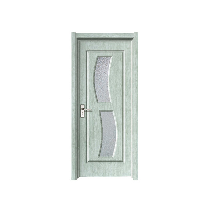 Puerta de PVC MDF de vidrio curvo SPM-8114